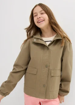 Veste en twill avec poches plaquées et capuche