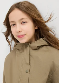 Veste en twill avec poches plaquées et capuche
