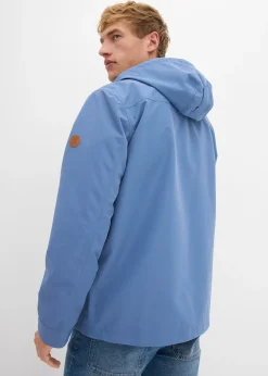 Veste imperméable à capuche et détails enduits