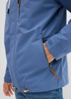 Veste imperméable à capuche et détails enduits