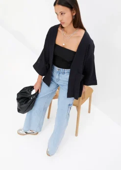 Veste kimono légère en gaze de coton