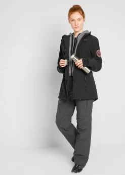 Veste longue en softshell déperlant, style 2 en 1