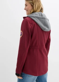 Veste longue en softshell déperlant, style 2 en 1