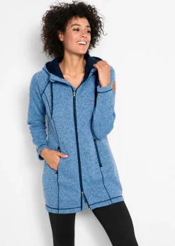 Veste longue polaire à capuche