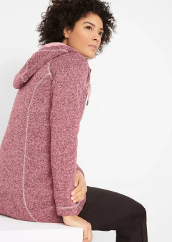 Veste longue polaire à capuche