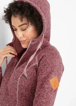 Veste longue polaire à capuche