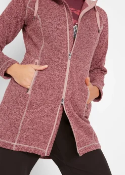 Veste longue polaire à capuche
