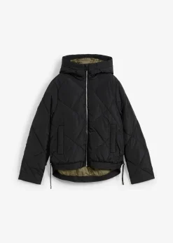 Veste matelassée courte avec doublure contrastante