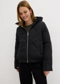 Veste matelassée courte avec doublure contrastante