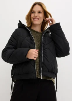 Veste matelassée courte avec doublure contrastante