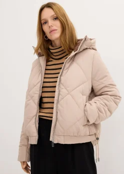 Veste matelassée courte avec doublure contrastante