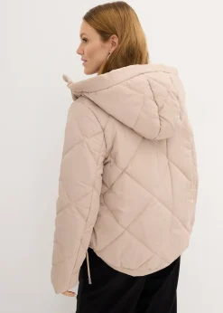 Veste matelassée courte avec doublure contrastante