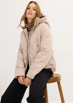 Veste matelassée courte avec doublure contrastante