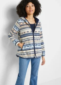 Veste polaire à capuche avec motif norvégien