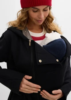 Veste zippée 2en1 pour la grossesse avec empiècement de portage