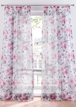 Voilage à imprimé floral (1 pce)