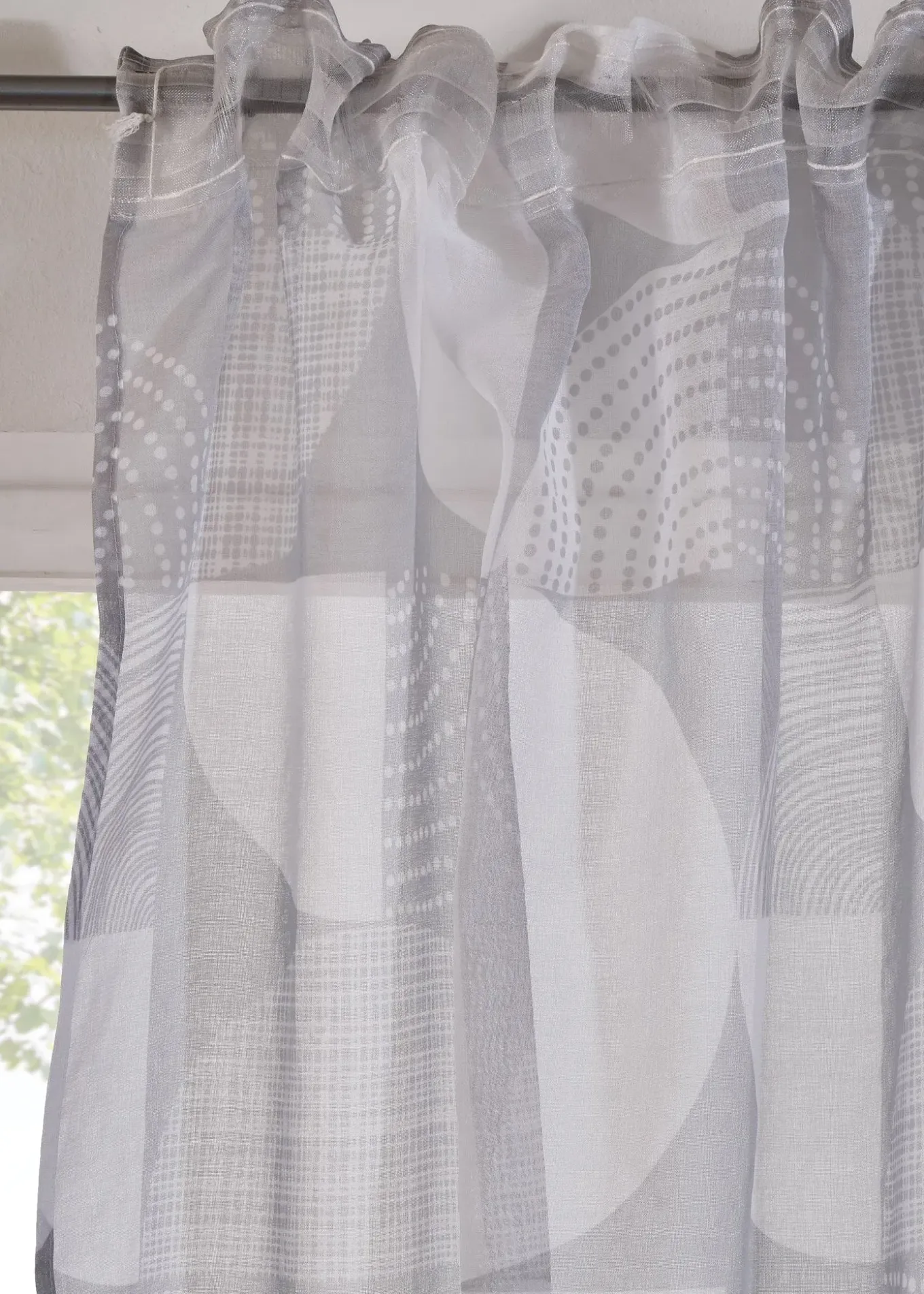 Voilage imprimé (1 pce) avec polyester recyclé